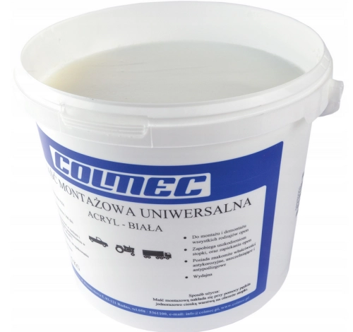 Pasta maść montażowa do opon biała COLMEC 5kg